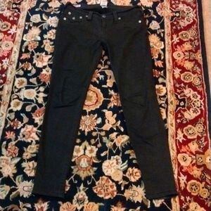 TRUE RELIGION- "Misty" Low Rise Black Skinny Jeans Size 28